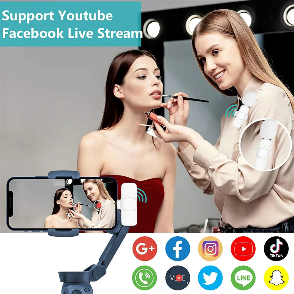 Portable Wireless Lavalier Microphone for iPhone, Android, PC, Camera, and Live Gaming