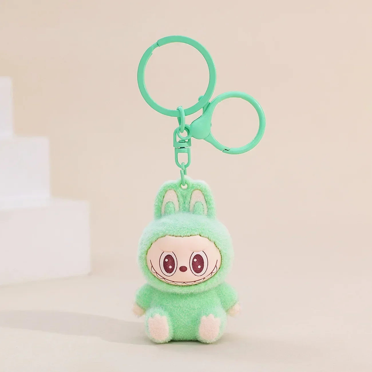 Cute Labubu Doll Pendant Keychain Exquisite Doll Fluff Pvc Toy Phone Ornaments Bag Charms Car Key Chain Kawaii Accessories Gifts