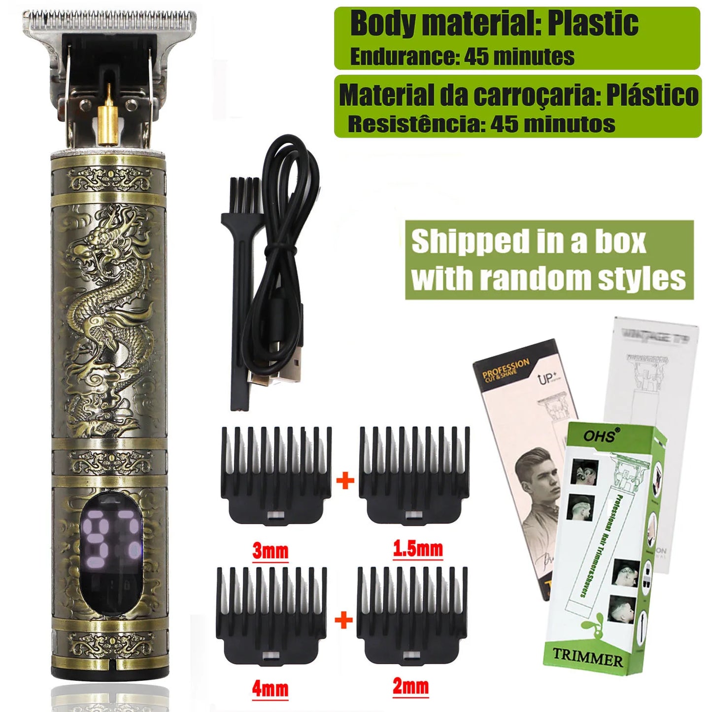 T9 Pro Hair Clipper | Rechargeable Beard & Body Trimmer for Men with Titanium Alloy Blade
