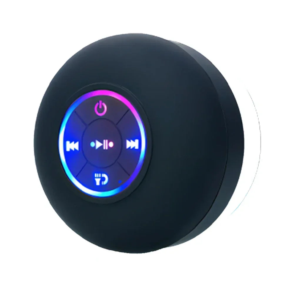 Portable Wireless Bluetooth Speaker – Mini Stereo Sound, IPX4 Waterproof, Suction Cup Design