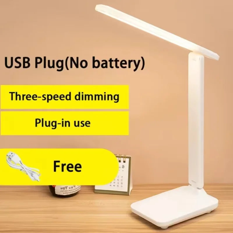 Foldable LED Desk Lamp with Touch Switch | Dimmable Eye Care Night Lamp
