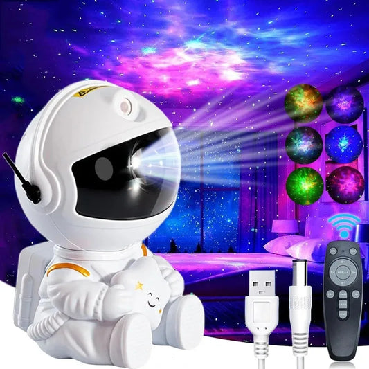 CosmoGlow Astronaut Galaxy Projector | Starry Sky & Nebula Light