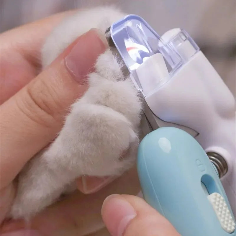 LED Pet Nail Clippers | Electric Dog & Cat Nail Trimmer with Safety Lock & Convenient Grip