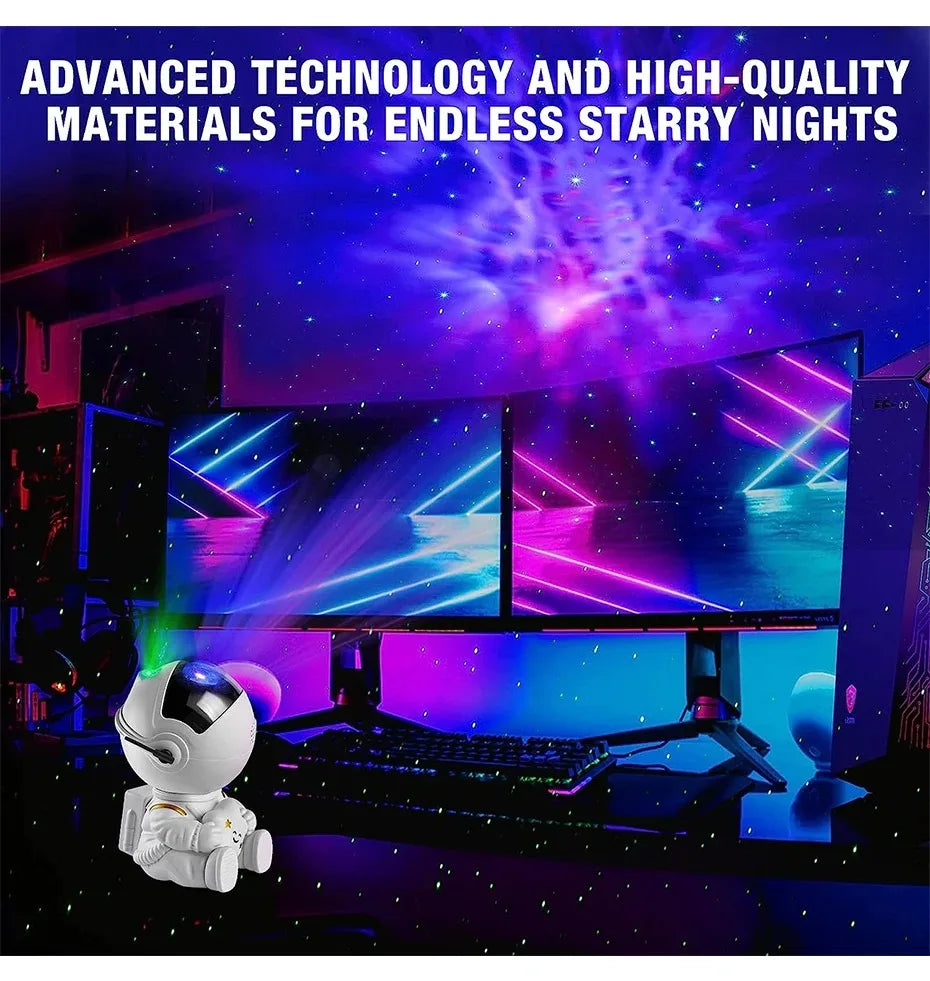 CosmoGlow Astronaut Galaxy Projector | Starry Sky & Nebula Light