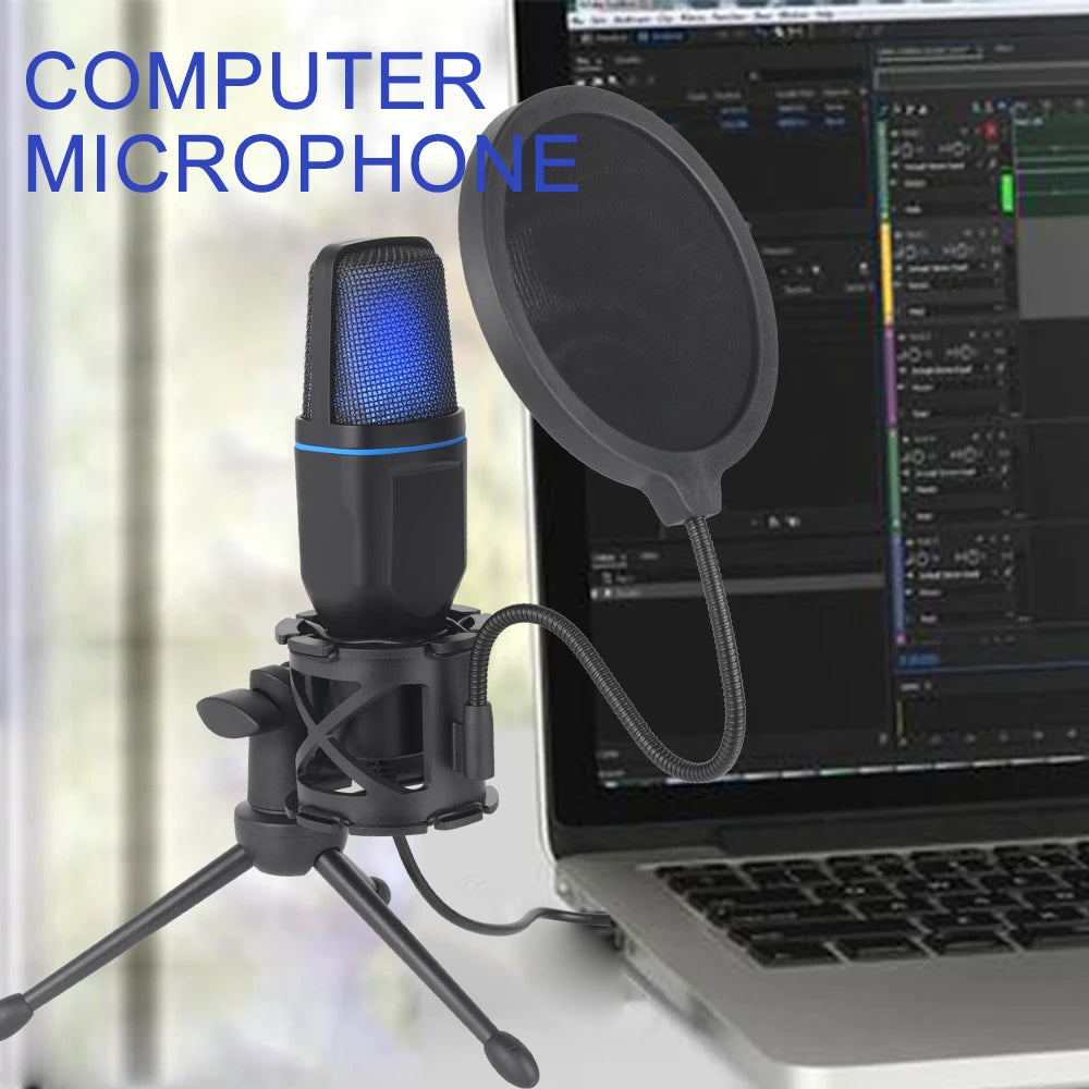 EchoWave RGB USB Microphone | Gaming & Streaming Condenser Mic