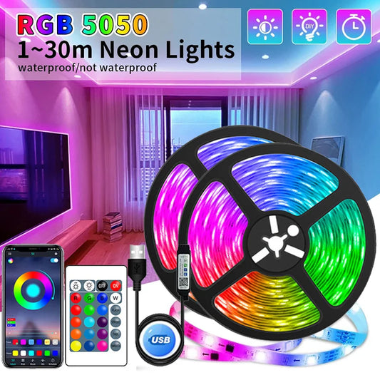 GlowFlex USB LED Strip Lights | RGB Color-Changing with APP Control