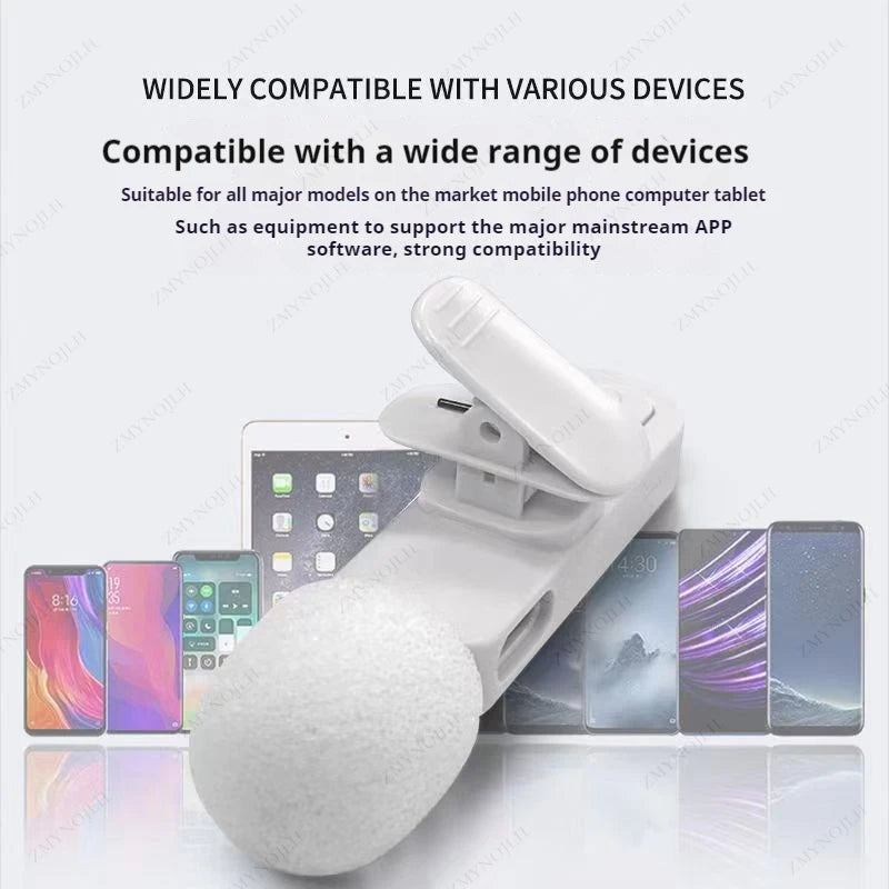 Portable Wireless Lavalier Microphone for iPhone, Android, PC, Camera, and Live Gaming