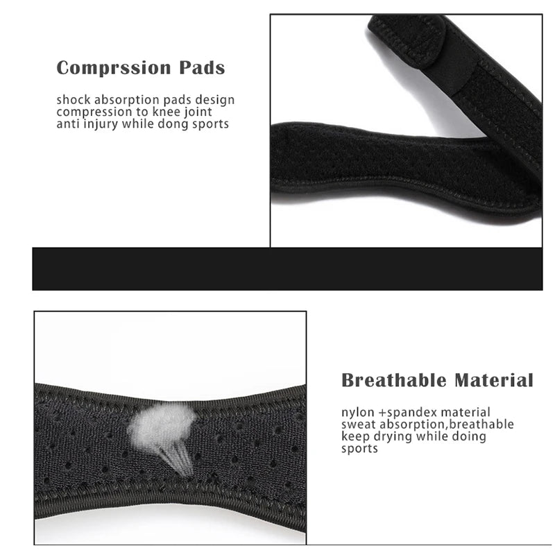 Adjustable Knee Support Brace | Compression Patellar Tendon Sleeve for Sports