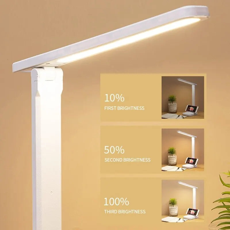 Foldable LED Desk Lamp with Touch Switch | Dimmable Eye Care Night Lamp