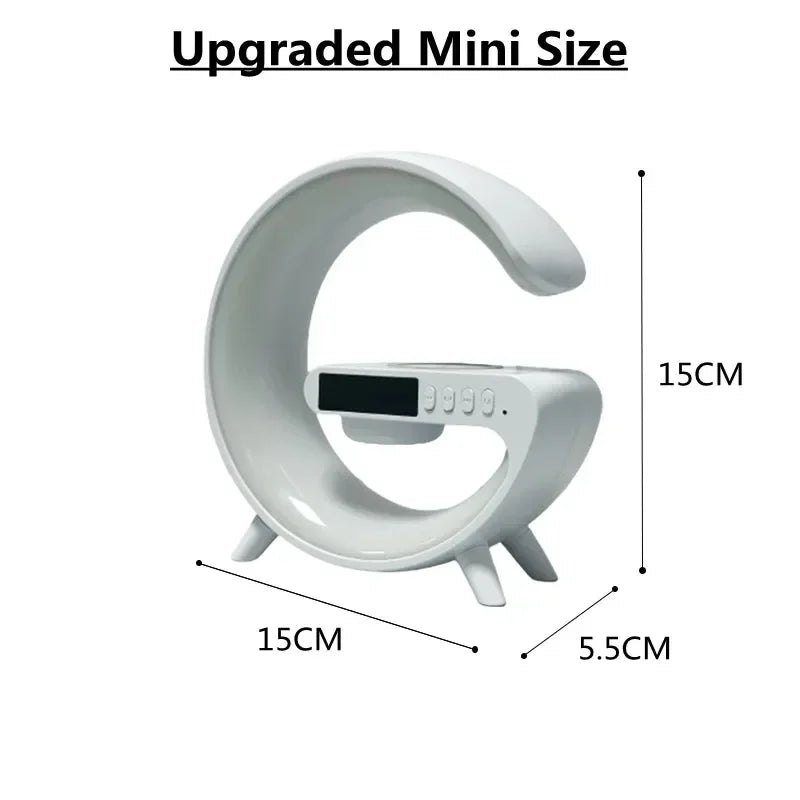 RGB Night Light Lamp Multifunction Alarm Clock TF Blueotooth Speaker 15W Wireless Charger Station Pad For iPhone 15 14 13 12 8