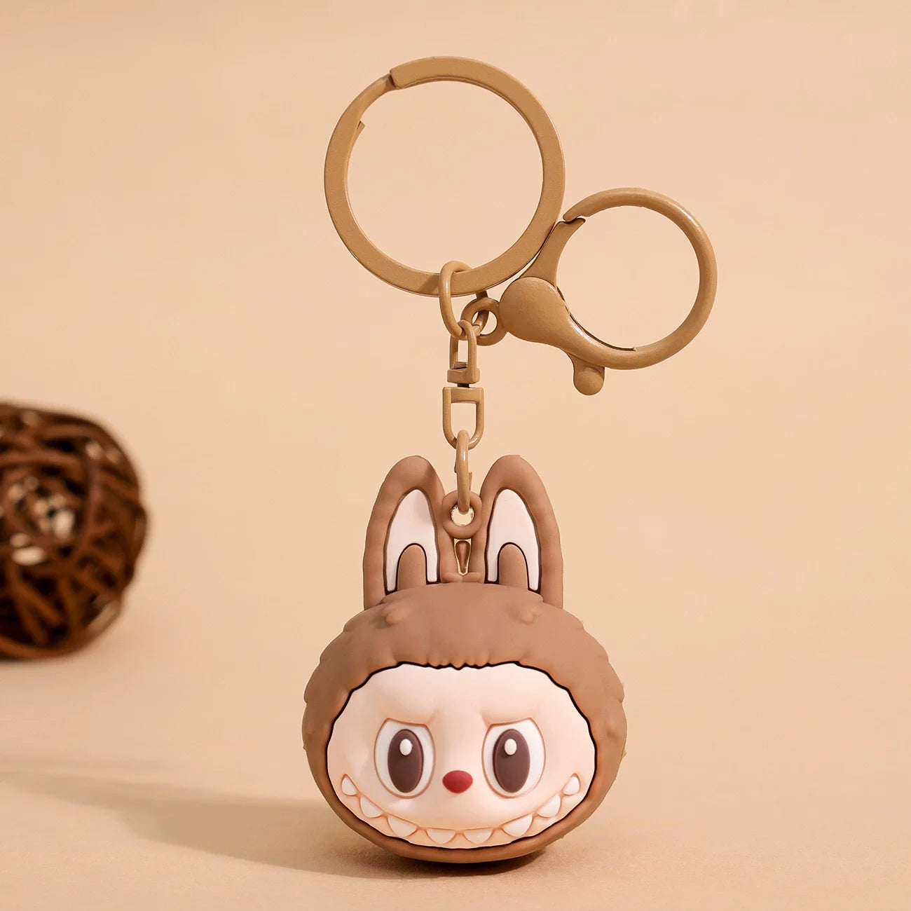 Cute Labubu Doll Pendant Keychain Exquisite Doll Fluff Pvc Toy Phone Ornaments Bag Charms Car Key Chain Kawaii Accessories Gifts
