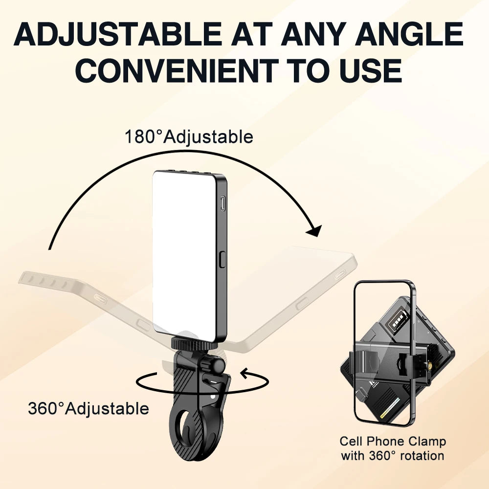 LumiClip Portable LED Fill Light | Adjustable Brightness & Color