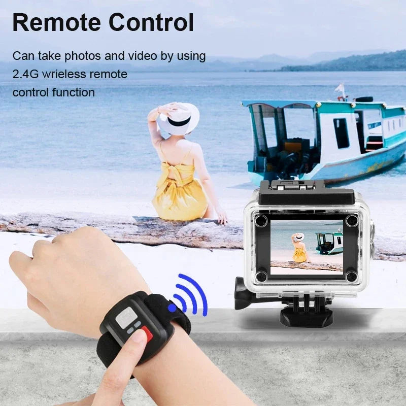 Helmet Video Recording Camera – 4K Outdoor Sports Action Camera with WiFi, Waterproof, 1080P/30FPS, 2.0" Display