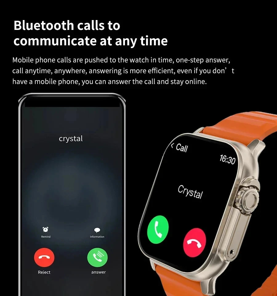 LAXASFIT T900 Ultra Smartwatch – Bluetooth Call, Heart Rate Monitor, Sports Tracker for Men & Women