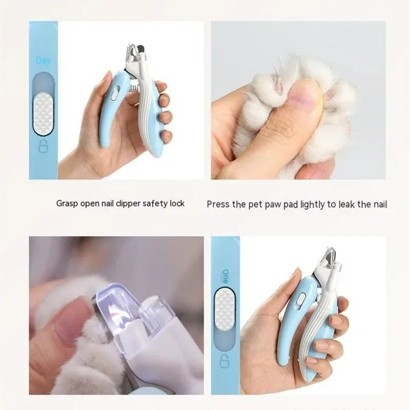 LED Pet Nail Clippers | Electric Dog & Cat Nail Trimmer with Safety Lock & Convenient Grip