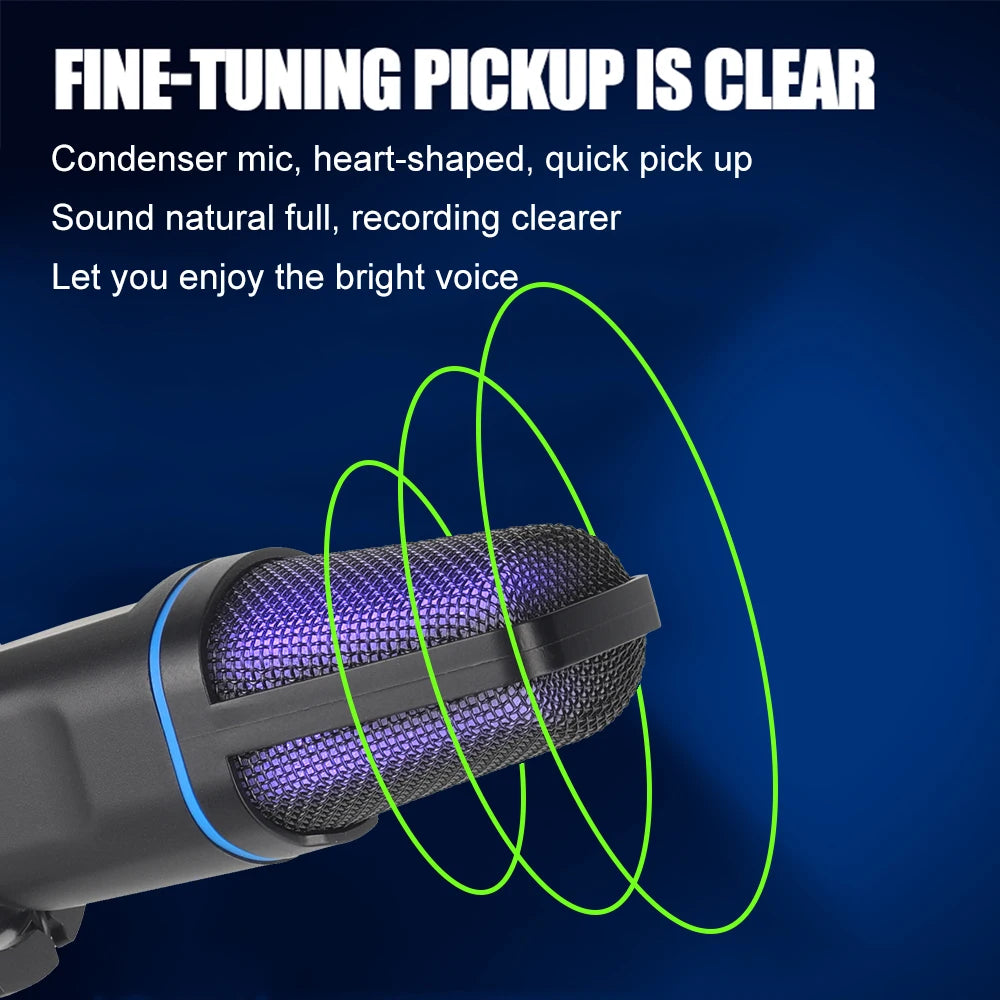 EchoWave RGB USB Microphone | Gaming & Streaming Condenser Mic