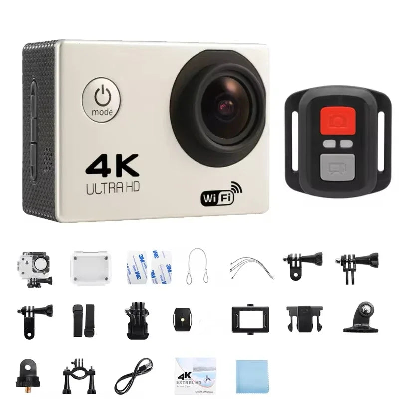 Helmet Video Recording Camera – 4K Outdoor Sports Action Camera with WiFi, Waterproof, 1080P/30FPS, 2.0" Display