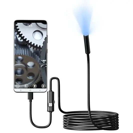 USB & Type-C Endoscope Camera | Waterproof Flexible Inspection Borescope with 6 LED Lights