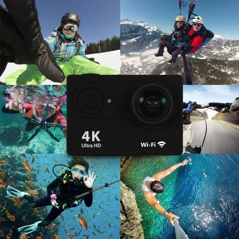 Helmet Video Recording Camera – 4K Outdoor Sports Action Camera with WiFi, Waterproof, 1080P/30FPS, 2.0" Display
