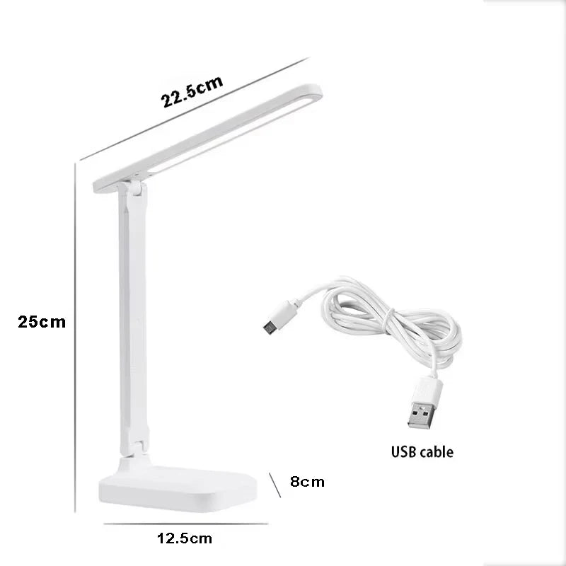 Foldable LED Desk Lamp with Touch Switch | Dimmable Eye Care Night Lamp
