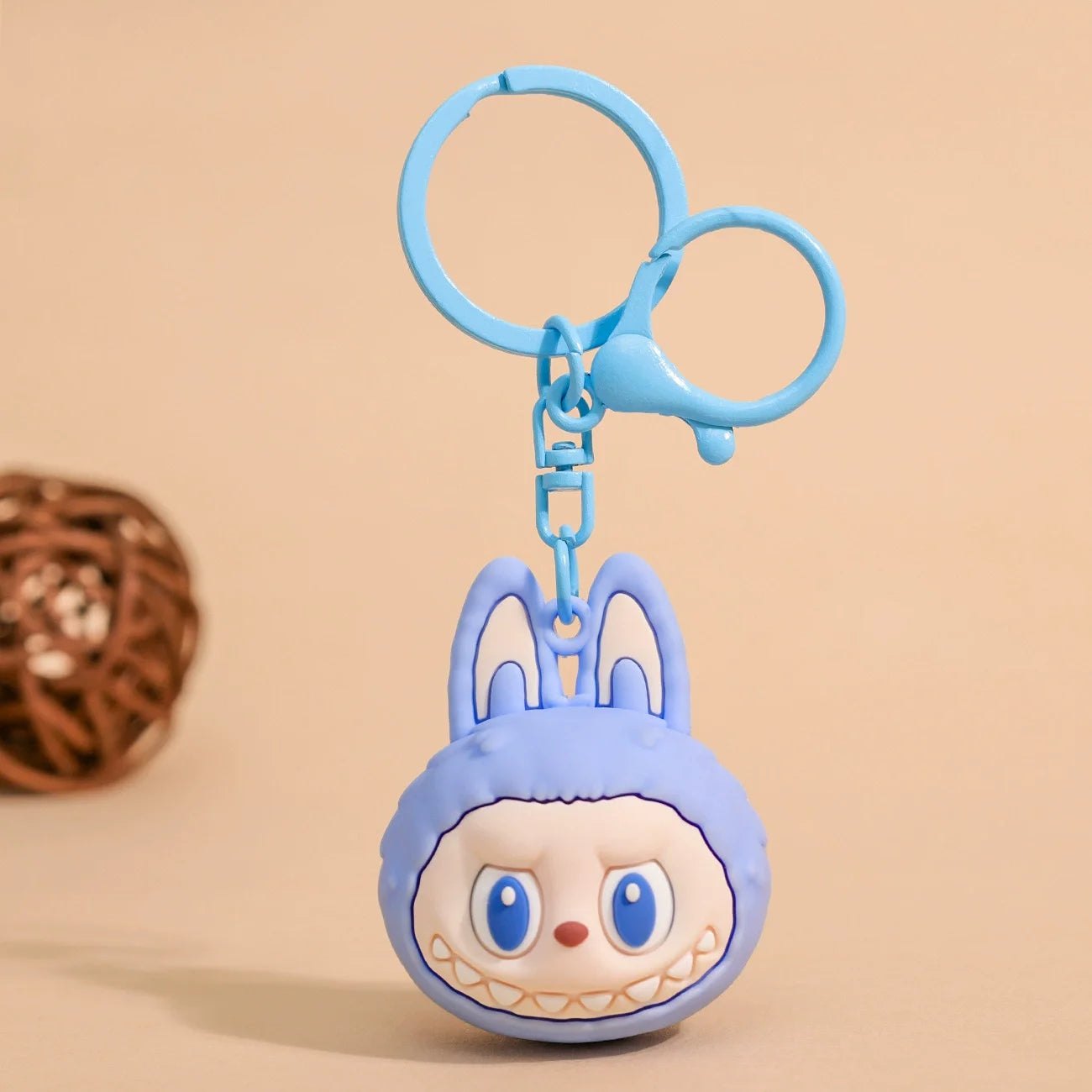Cute Labubu Doll Pendant Keychain Exquisite Doll Fluff Pvc Toy Phone Ornaments Bag Charms Car Key Chain Kawaii Accessories Gifts