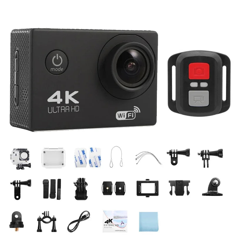 Helmet Video Recording Camera – 4K Outdoor Sports Action Camera with WiFi, Waterproof, 1080P/30FPS, 2.0" Display