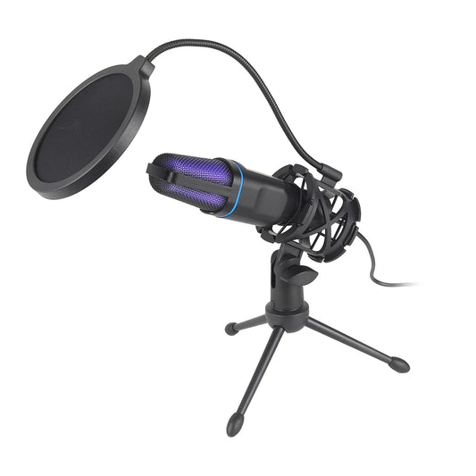 EchoWave RGB USB Microphone | Gaming & Streaming Condenser Mic