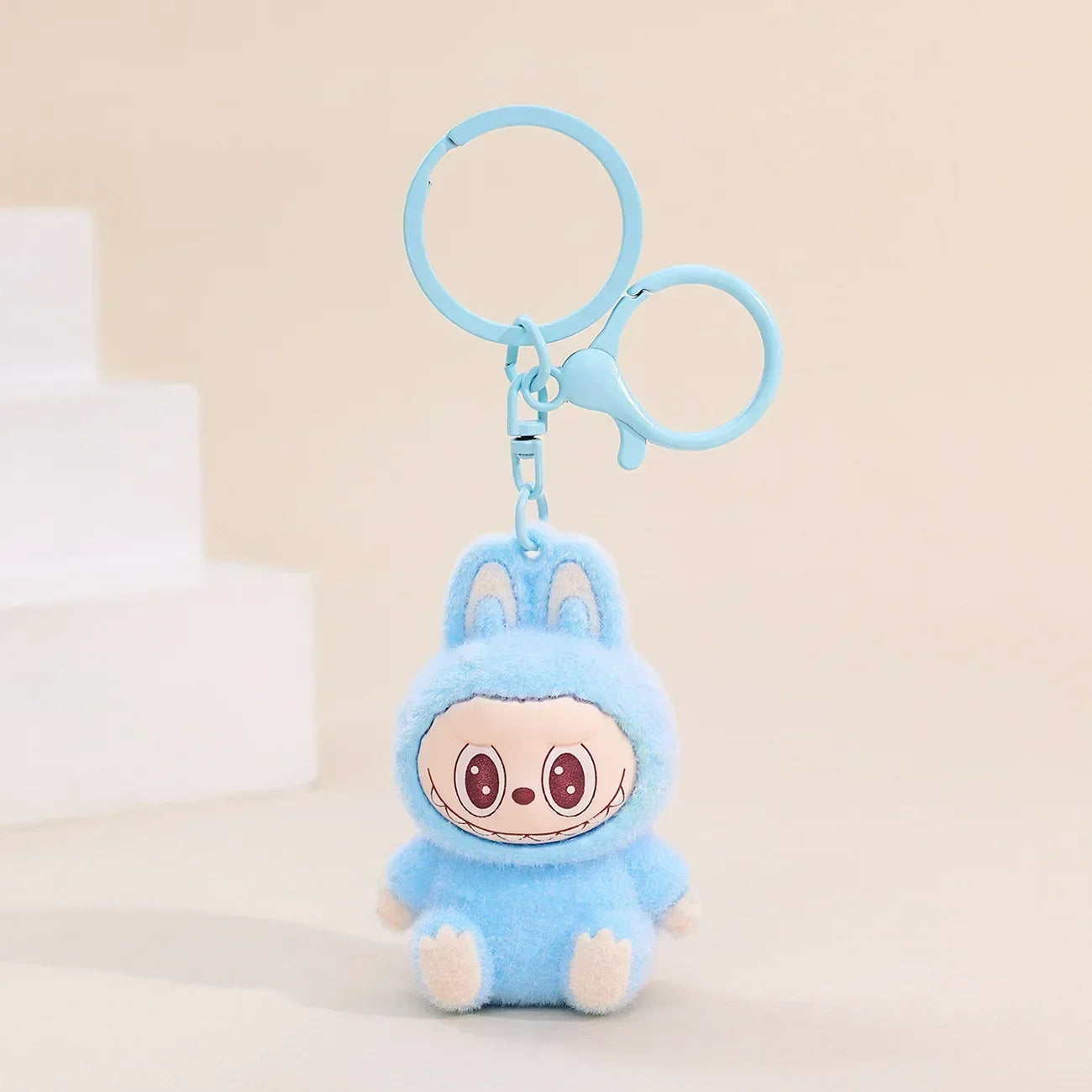 Cute Labubu Doll Pendant Keychain Exquisite Doll Fluff Pvc Toy Phone Ornaments Bag Charms Car Key Chain Kawaii Accessories Gifts