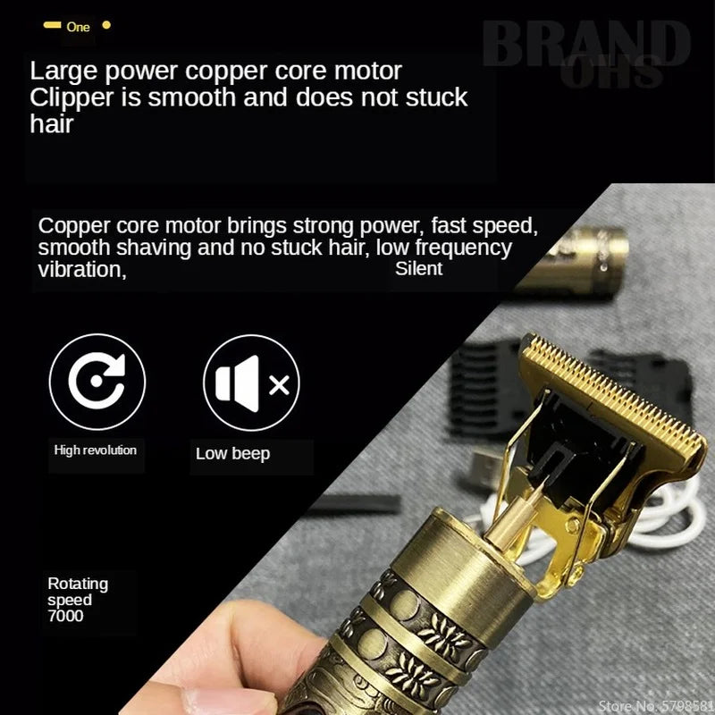 T9 Pro Hair Clipper | Rechargeable Beard & Body Trimmer for Men with Titanium Alloy Blade