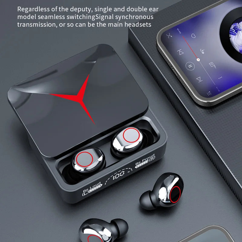 TWS M90 Wireless Earbuds – Bluetooth 5.3 Sports & Gaming Headphones with Mic