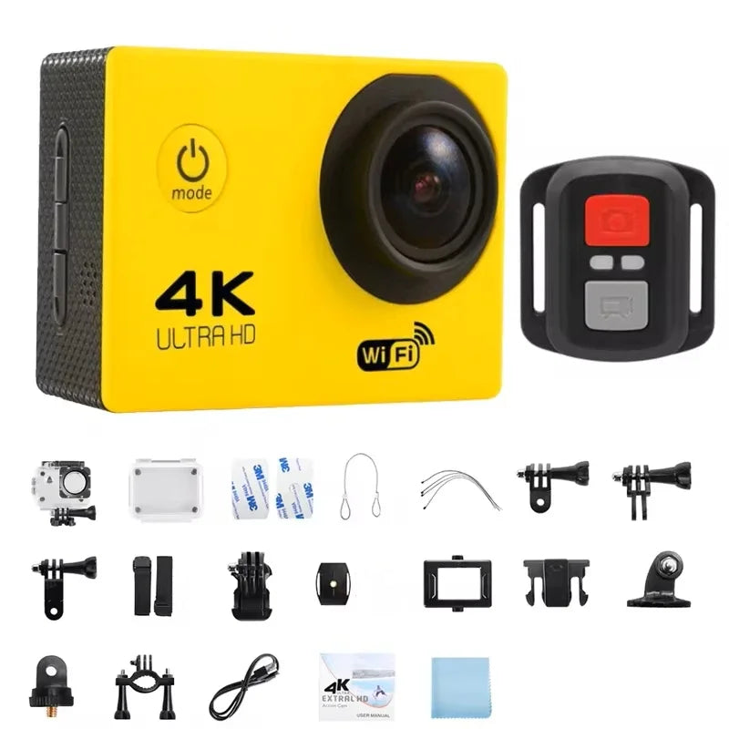 Helmet Video Recording Camera – 4K Outdoor Sports Action Camera with WiFi, Waterproof, 1080P/30FPS, 2.0" Display