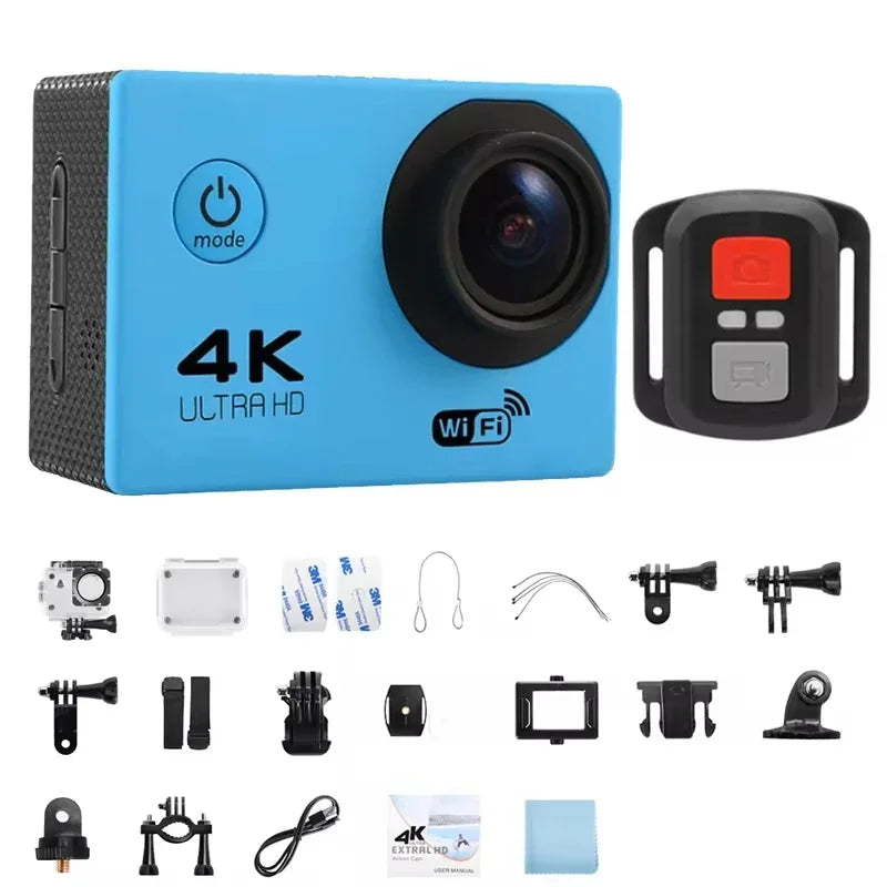 Helmet Video Recording Camera – 4K Outdoor Sports Action Camera with WiFi, Waterproof, 1080P/30FPS, 2.0" Display