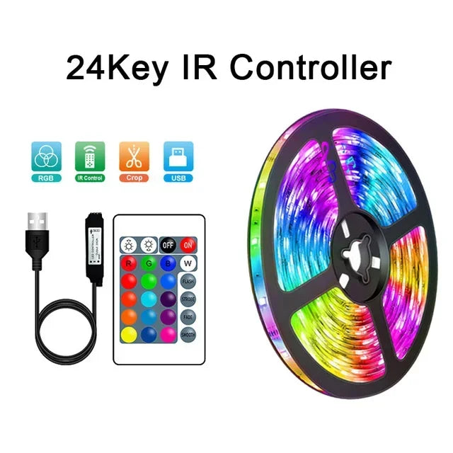 GlowFlex USB LED Strip Lights | RGB Color-Changing with APP Control