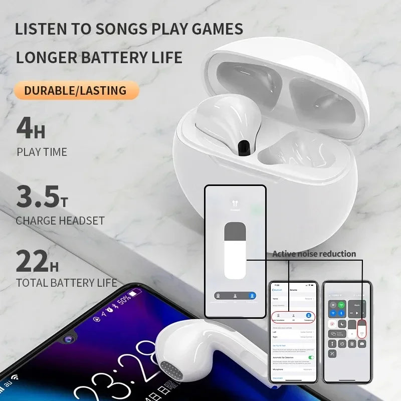 ProSound 6 TWS Sport Bluetooth Earbuds | Active Noise Cancelling & Touch Control