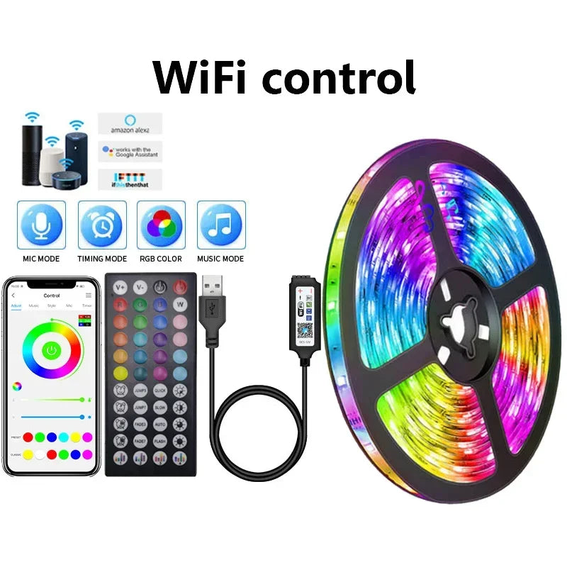 GlowFlex USB LED Strip Lights | RGB Color-Changing with APP Control