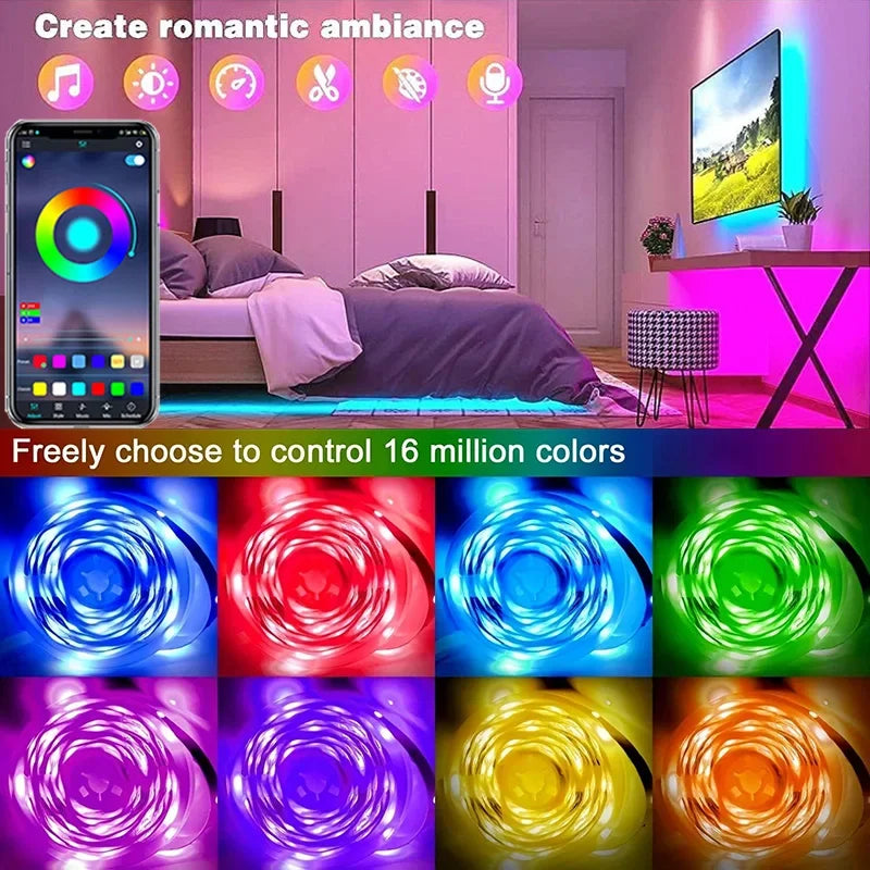 GlowFlex USB LED Strip Lights | RGB Color-Changing with APP Control