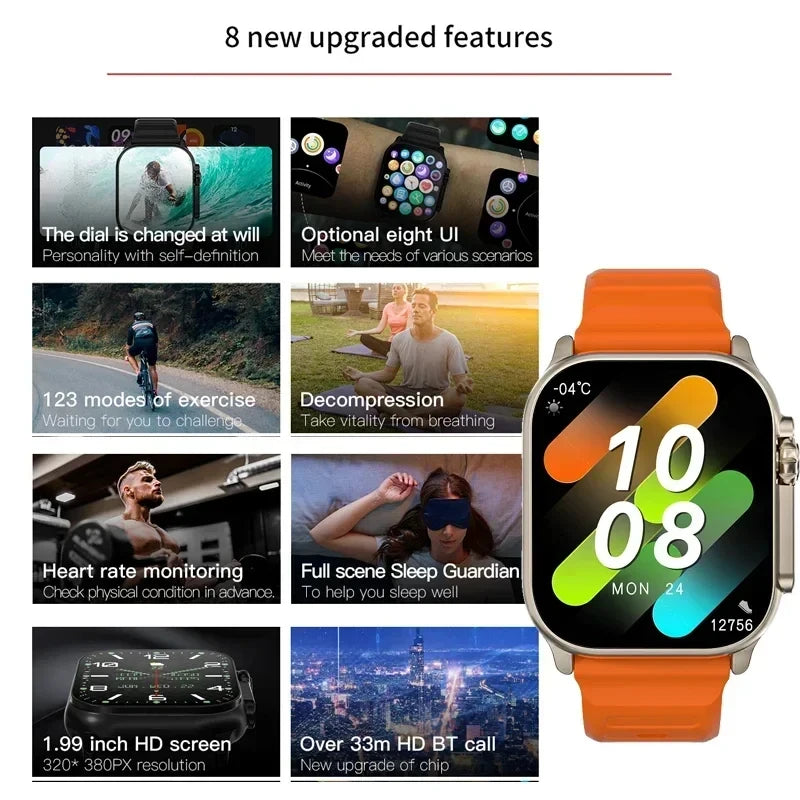 LAXASFIT T900 Ultra Smartwatch – Bluetooth Call, Heart Rate Monitor, Sports Tracker for Men & Women
