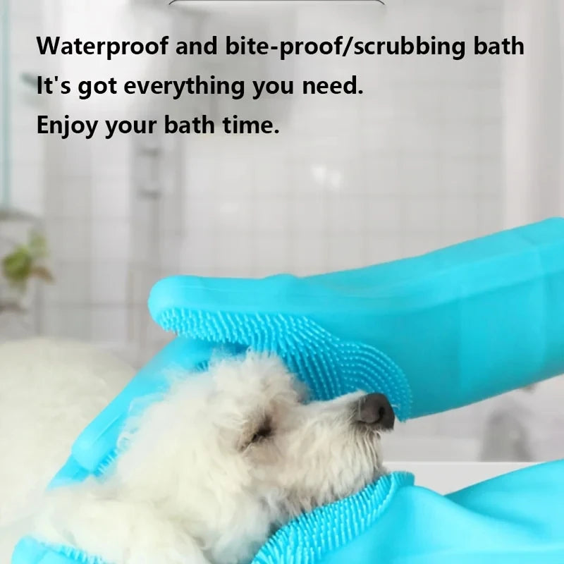 Eco-Friendly Pet Grooming Gloves | Silicone Hair Removal & Bathing Glove for Dogs & Cats