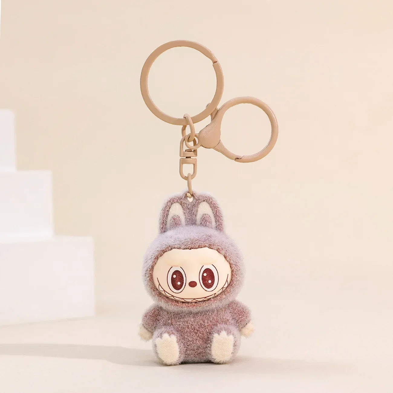 Cute Labubu Doll Pendant Keychain Exquisite Doll Fluff Pvc Toy Phone Ornaments Bag Charms Car Key Chain Kawaii Accessories Gifts