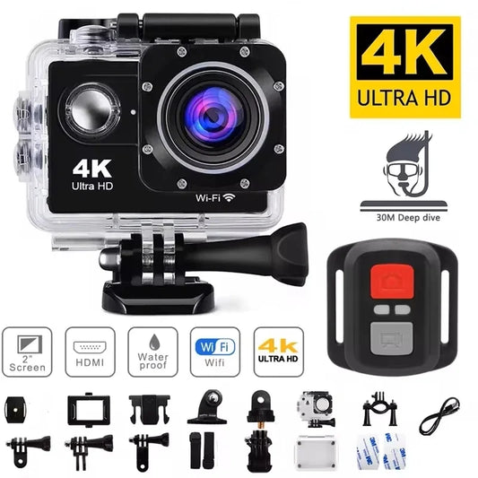 Helmet Video Recording Camera – 4K Outdoor Sports Action Camera with WiFi, Waterproof, 1080P/30FPS, 2.0" Display