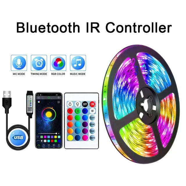 GlowFlex USB LED Strip Lights | RGB Color-Changing with APP Control